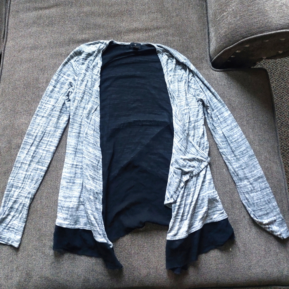 Gray and black cardigan